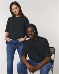 T-SHIRT UNISEX OVERSIZE CON COLLO A BORDO ALTO